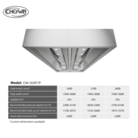 Hotte d'extraction commerciale double îlot en acier inoxydable CW-IUVF/P avec système UV, équipement de cuisine complet
