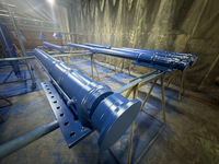Vérin hydraulique à double effet robuste en acier chromé dur, stabilisateur haute charge pour grue et engins spéciaux