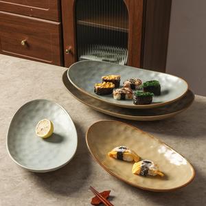 Vintage <b>Ceramic</b> Oval Barbecue Steak Pasta Serving <b>Plate</b> Hotel Restaurant Kitchen <b>Ceramic</b> Tableware Sushi Sashimi <b>Plate</b> - Product Image 1