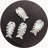 Perles en nacre en forme d'arête de poisson, pierres précieuses en vrac pour la fabrication de bijoux DIY
