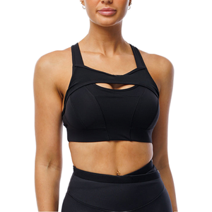 Sujetador deportivo sexy de talla grande con realce, tirantes ajustables, para yoga y entrenamiento, con logo frontal para mujer - Product Image 1
