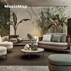 Ensemble de salon d'extérieur, jardin, hôtel, villa, canapé italien, chaises modernes pour café de <span class=keywords><strong>plage</strong></span>, hôtel, canapé modulaire de luxe, patio, meubles en rotin - Product Image 2