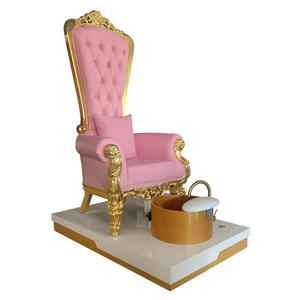 Pink <b>High</b> <b>Back</b> Queen Massage Foot Pedicure Chair with Colorful Lights Customizable Colors for Nail Shop Foot Massage Chair - Product Image 4