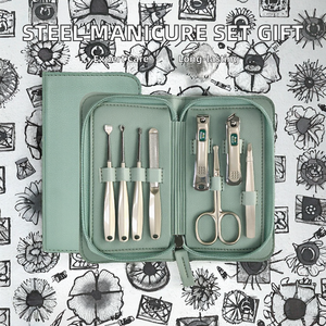 Vente flash - Trousse de manucure pour bébé en acier inoxydable, kit professionnel de coupe-ongles électriques avec étui cadeau en cuir - Product Image 2