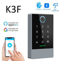 Système de contrôle d'accès WiFi TTLOCK K3W avec empreinte digitale, interphone, NFC, Bluetooth, clavier de porte électrique, carte RFID 13,56 MHz, pour portail en bois, garantie 1 an