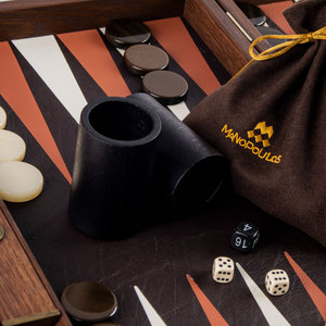 21 "sang trọng da nâu backgammon Set handmade cứng nhắc khung gỗ da backgammon Board - Product Image 5
