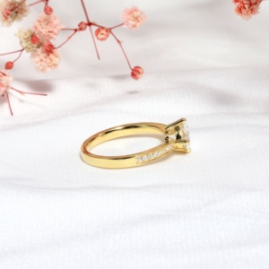 Joyería fina permanente <span class=keywords><strong>14</strong></span> quilates Au585 oro amarillo Real D Color VVS corte redondo 1CT moissanite <span class=keywords><strong>diamante</strong></span> anillo <span class=keywords><strong>de</strong></span> oro <span class=keywords><strong>precio</strong></span> al por mayor - Product Image 6
