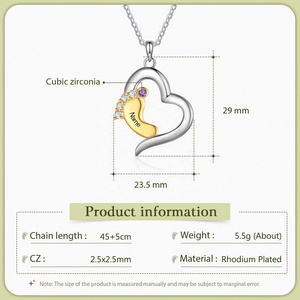 Nuovo amore creativo personalizzato con oro piccoli piedi cintura pietra diamante colore facoltativo nome inciso - Product Image 2