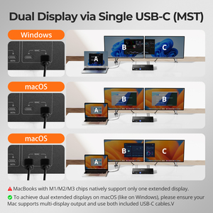 Tesmart USB-C Màn hình Kép/HDMI/dp KVM chuyển đổi trung tâm cho 2 máy tính xách tay & 2 pcs hỗ trợ 4K60hz MST EDID Gigabit LAN sạc 4x2 KVM - Product Image 5