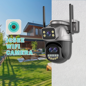 ICSEE 9MP WiFi 3 عدسات تكبير الرؤية الليلية ضوء فيضان أسود أبيض لون مستشعر CMOS صندوق لاسلكي في اتجاهين سحابة صوتية - Product Image 5