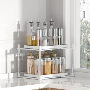 New <b>Kitchen</b> Cabinet Storage Container Basket <b>Drawer</b> Rack 2 Tier Clear <b>Organizer</b> With Dividers - Product Image 1