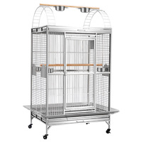 Cage à oiseaux extra large en acier inoxydable 304 pour perroquets, ara, calopsittes, villa grise, volière, cage à oiseaux avec support, cage à ara, volière