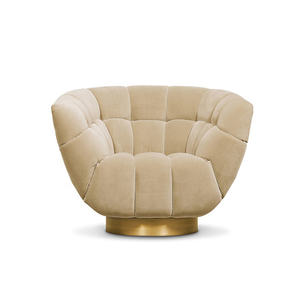 Muebles de lujo para el hogar Base de acero inoxidable dorado Silla de ocio individual nórdica Tela minimalista Sala de estar Silla individual - Product Image 5