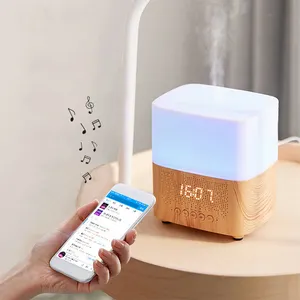 Speaker aroma diffuser wooden air humidifiers large room ultrasonic air office portable humidifier with 7 led lights
