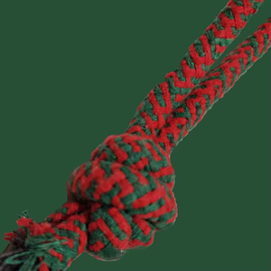 Jouet à mâcher pour chien en corde de Noël écologique, vert et rouge, interactif, pour l'intérieur et l'extérieur, en corde de coton - Product Image 3
