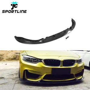 BMW F82 F83 M4 14-19用真空カーボンファイバーF80M3カーフロントスプリッター