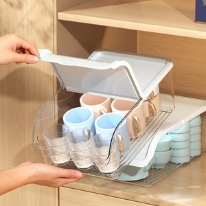 Modern Simple Style Detachable <b>Tea</b> Set Storage <b>Box</b> with Lid Stackable Tableware Organizer - Product Image 3