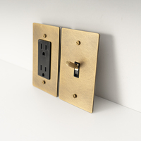 Interrupteur à bascule rétro en laiton, standard américain, laiton antique, moleté, 3 voies, 15A, prise GFCI, prise USB, 110V, variateur LED dimmable