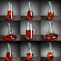 Carafe à vin rouge pour usage commercial, en verre cristal haut de gamme, style luxe discret, design moderne et minimaliste, avec aérateur, distributeur et verseur de spiritueux