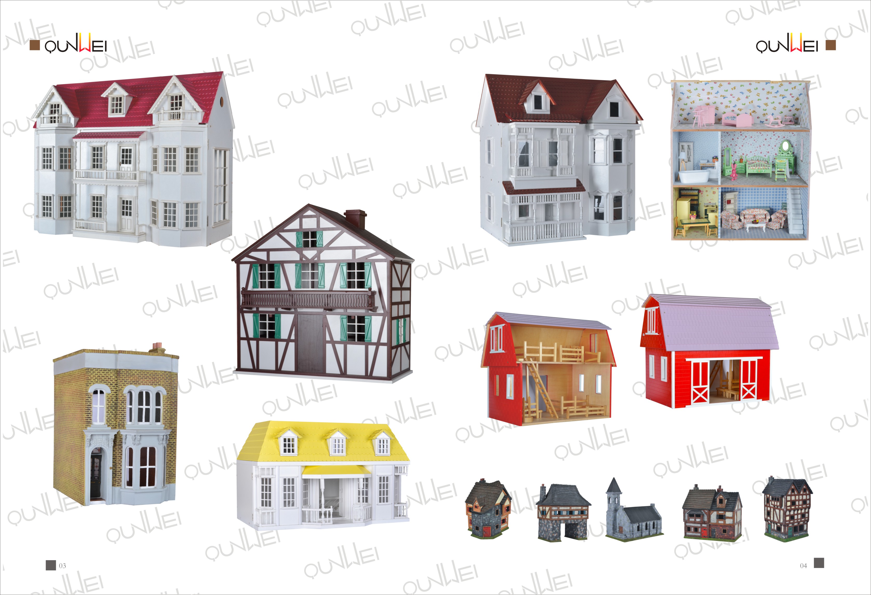 1/12 Scale Victorian Dollhouse Kits - Stylish Wooden Toy Doll