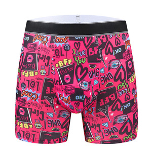 Caleçons respirants pour hommes, imprimé graffiti, en soie de lait tricotée, sous-vêtements transfrontaliers, tailles M L XL - Product Image 2