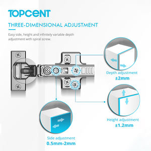 Topcent 4D समायोजन हाइड्रोलिक बफर 35mm नरम बंद फर्नीचर कैबिनेट टिका - Product Image 2