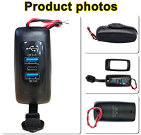 Cargador Rápido 3.0 de 24V para Autobús, Instalación en Pasamanos, Doble Puerto USB-A y Tipo C, Enchufe de Carga USB de 24V para Pasamanos de Autobús