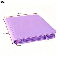 Álbum de Cartas Coleccionables de Cuero de Fábrica, 12 Bolsillos, Carga Lateral, Fundas para Coleccionistas de Cartas con Cubierta de PU, Impresión de Logotipo y Grabado en Relieve
