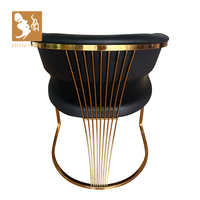 Moderne Simple Lumière Luxe Or Doré Métal Fer Acier Tube Jambe Imperméable Microfibre Cuir Exécutif Confortable Chaise Bureau