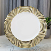 Assiettes en céramique écologiques rouges plates pour steaks et pâtes, assiettes à dessert pour hôtels, restaurants et événements festifs