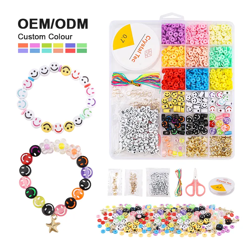 Leemook 2024 chaud exquis bricolage à la main Bracelet de perles collier faisant Kit coloré bijoux Bracelet faisant des filles jouets