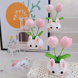 กระถางถักลายดอกทิวลิปดอกทานตะวันถักดอกไม้แบบถักสำหรับ2026ของขวัญวาเลนไทน์ - Product Image 4