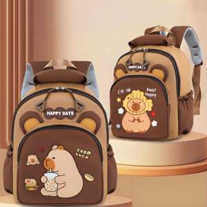 Mochila Escolar de Carpincho de Dibujos Animados Bonita de Gran Venta 2025 para Niños Pequeños al por Mayor Impermeable Ligera y Barata - Product Image 1