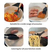 Ensemble d'ustensiles de cuisine en silicone Morandi 12 pièces avec manche en bois - Outils de cuisson antiadhésifs résistants à la chaleur avec support pour cadeau