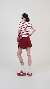 <span class=keywords><strong>Falda</strong></span> Corta Roja <span class=keywords><strong>de</strong></span> Cintura Alta con Abertura para Mujer, Estilo Coreano Nuevo <span class=keywords><strong>de</strong></span> Verano, Diseño Ajustado a la Cadera, <span class=keywords><strong>Falda</strong></span> Corta en Línea A - Product Image 6