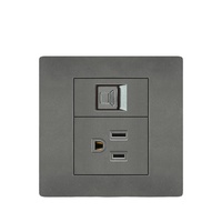 Haute qualité US Standard 2 Gang 1 voie 2 voies 220V interrupteur mural électrique bouton poussoir contrôle de la lumière prise de courant