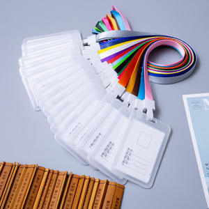 В наличии, оптовая продажа, однотонные выставочные мероприятия, толстый длинный шнурок шириной 1,5 см с прозрачным держателем для карт - Product Image 2