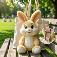 Peluche personnalisée en gros, motif animal de dessin animé, jouet en peluche lapin sur mesure OEM, logo brodé personnalisé pour souvenir