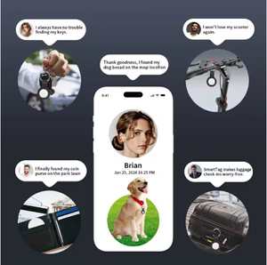 GPS-трекер с функцией защиты от потери, iTag, поиск по приложению iOS, беспроводной AirTag, отслеживание домашних животных, пластиковый, перезаряжаемый, MFi - Product Image 3