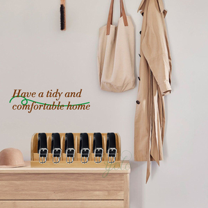 Présentoir Organisateur de ceinture en bambou naturel Support en bois pour tiroir Conteneurs de stockage Boîte avec 6 compartiments pour placard à la maison - Product Image 2
