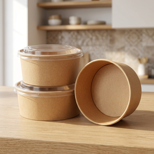 Tazones de papel impermeables, recipientes desechables para comida, para sopa, ensalada, fideos, arroz y servicio de comida rápida para llevar. - Product Image 1