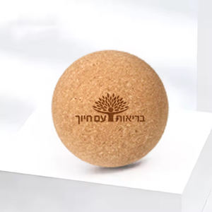 100% 天然木制コルクマッサージボールヨガピラティス用65mm高密度ヨガボールカスタマイズ可能なロゴ付き - Product Image 2