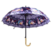 Parapluie bâton en métal coloré élégant Guatemala tache Poly rond 16 côtes noir parapluie droit dans un parapluie design coloré