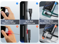 Cable de Carga Rápida USB C de 60W y 90 Grados SUNGUY, Cable de Datos USB C de Ángulo Recto para Teléfono Móvil, Laptop y Automóvil
