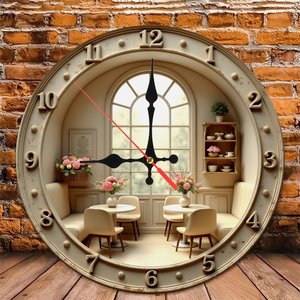 Round Wooden Wall <b>Clock</b> 25x25Cm Indoor Hanging Quartz Silent Modern Home Decor - Product Image 4