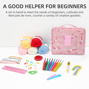 Kit de Ganchillo para Principiantes JP, Juego de Hilos de Plástico, Agujas de 3 mm, Herramientas de Medición, Bolsa Portátil con Diseño de Unicornio, Suministros para Manualidades DIY - Product Image 3
