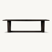 Ensemble de salle à manger de luxe Montecito, design traditionnel, table à manger rectangulaire à tréteaux, style bois de chêne, meubles pour la maison