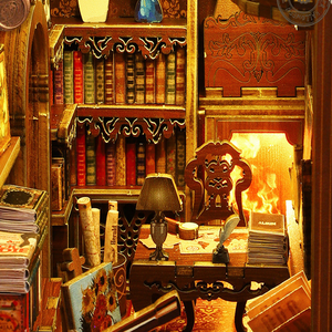 CAYI Minicity Bibliothèque en miniature 3D, puzzle en bois 3D, kit de maison miniature, puzzle 3D, kit de bricolage, kit de bricolage pour bibliothèque en miniature - Product Image 4