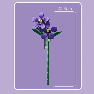 Per stampo re 24014 viola viola fiore blocco di costruzione Set 145 pz Bouquet blocchi per bambini da 5 a 7 anni - Product Image 6
