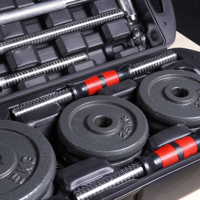 Ensemble d'Haltères et Barres 50KG 55KG en Fonte Ajustable pour Fitness et Musculation